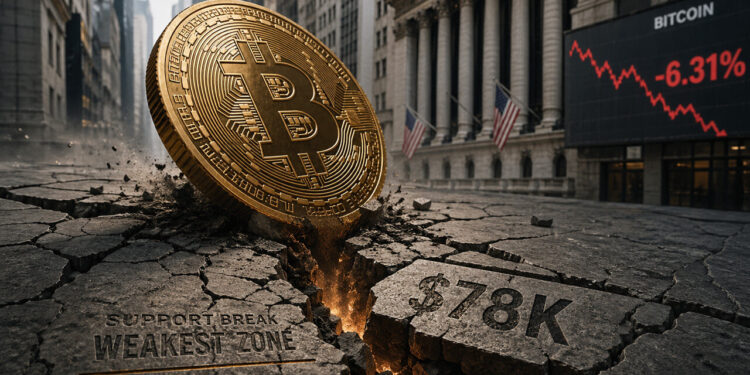 Bitcoin Flash Crashes Below $78,000 at Europe Market Open  
Nearly $295 Million in Crypto Liquidations