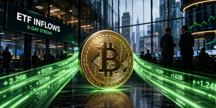 US Bitcoin ETFs Experience Longest Inflow Streak of the Year as Funds Approach 7% of BTC Supply